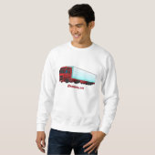 Red trailer truck illustration sweatshirt (Vorne ganz)