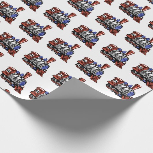 Red Train Boys Geburtstag Geschenkpapier (Ecke)