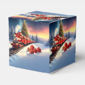 Red Train Christmas Tree Holiday Favor Box Geschenkschachtel (Rückseite)