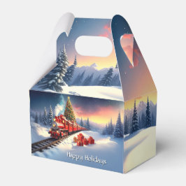 Red Train Christmas Tree Holiday Gift Box Geschenkschachtel