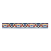 Red Train Christmas Tree Holiday Satin Ribbon Satinband (Vorderseite)