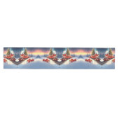 Red Train Christmas Tree Holiday Table Runner Mittelgroßer Tischläufer (Horizontal)