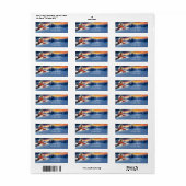 Red Train Christmas Tree Return Address Label (Vorne)