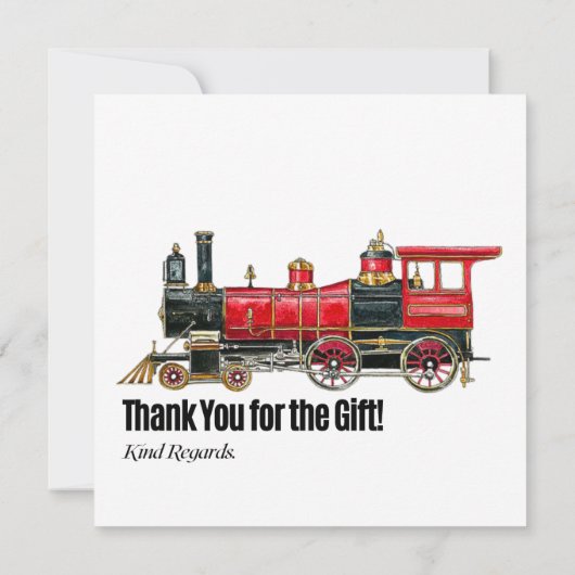 Red Train Dankeschön Karte (Rückseite)