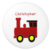 Red Train Design Personalised Keramikknauf (Vorderseite)