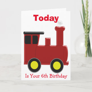 Red Train Design Personalisiert 6. Geburtstag Karte