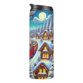 Red Train Festive Gingerbread Village Thermosbecher (Nach rechts gedreht)