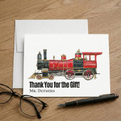 Red Train Flat Danke Karte