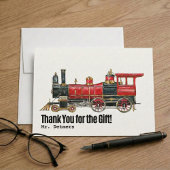 Red Train Flat Vielen Dank Postkarte