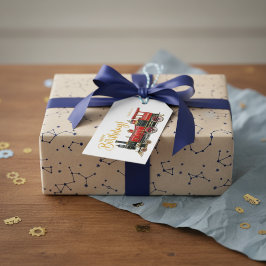 Red Train Happy Birthday Geschenkanhänger