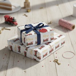 Red Train Happy Birthday Geschenkpapier