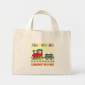 Red Train Library Books Kids Tote Bag Mini Stoffbeutel (Vorne)