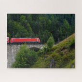Red Train on German Trestle Puzzle (Horizontal)