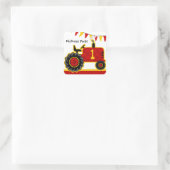 Red Traktor 1. Geburtstag Quadratischer Aufkleber (Tasche)