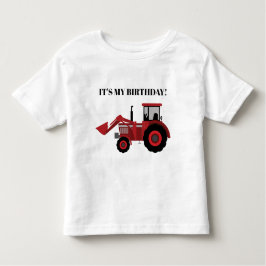 Red Traktor Es ist mein Geburtstag Personalisiert Kleinkind T-shirt