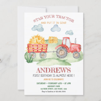 Red Traktor in jedem Alter, Geburtstag Einladung