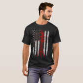 Red Transmission Tower American Flag Lineman Elect T-Shirt (Vorne ganz)