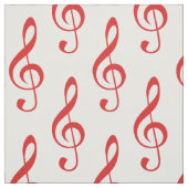 Red Treble Clef Muster Fabric Stoff (Muster)