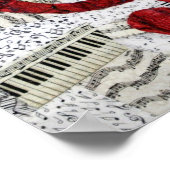 Red Treble Clef Poster (Ecke)