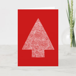 Red Tree Christmas Card Feiertagskarte