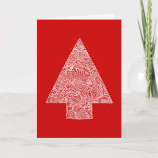 Red Tree Christmas Card Feiertagskarte
