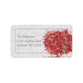 Red Tree Falli Herbst Leaves Rücksendeadresse Adressaufkleber (Vorne)