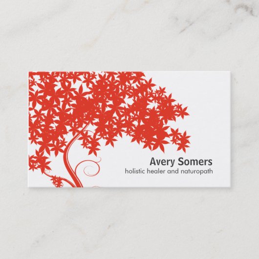 Red Tree Holistic Healer Naturopath Business Card Visitenkarte (Vorderseite)