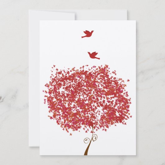 Red Tree Humming Bird Hochzeitseinladung Einladung (Rückseite)