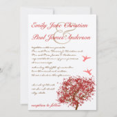 Red Tree Humming Bird Hochzeitseinladung Einladung (Vorderseite)