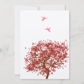 Red Tree Humming Bird Hochzeitseinladung Einladung (Rückseite)
