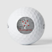 Red Tree of Hearts Personalisiert Golf Balls Golfball (Vorderseite)