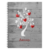 Red Tree of Hearts Personalisiert Notebook Notizblock (Vorderseite)
