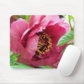 Red Tree Peony Bloom Floral Mousepad (Mit Mouse)