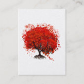 Red Tree Roots Wirbel Herz Visitenkarte (Rückseite)
