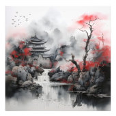 Red Tree und Asiatisches Haus Fotodruck (Vorne)