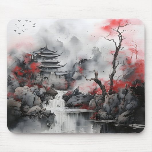 Red Tree und Asiatisches Haus Mousepad (Vorne)