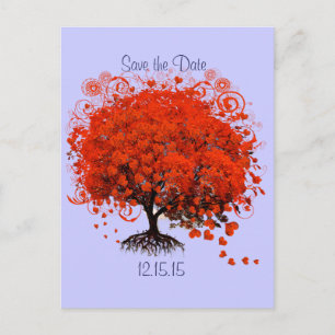 Red Tree Wedding speichern das Datum Ankündigungspostkarte