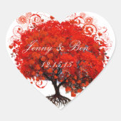 Red Tree Wedding Sticker (Vorderseite)