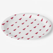 Red Trees Simple Modern Christmas Pappteller (Schrägansicht)