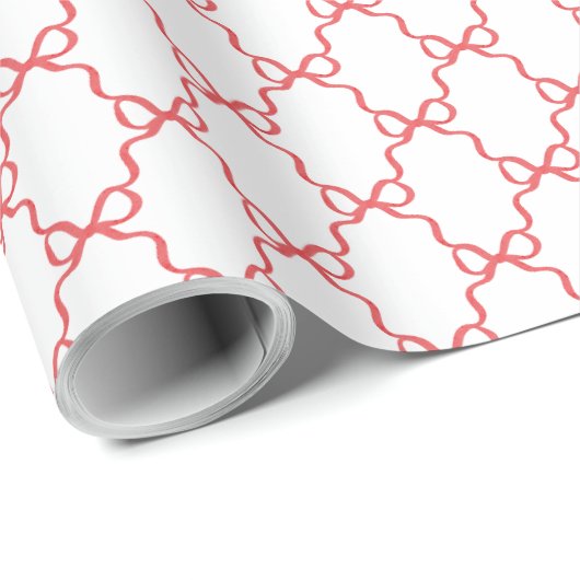 Red Trellis Bow | Coquette Christmas Geschenkpapier (Rolleneckpunkt)