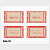 Red Trendy Stripes Save the Date Stickers (Blatt)