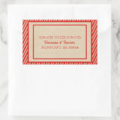 Red Trendy Stripes Save the Date Stickers (Tasche)