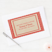 Red Trendy Stripes Save the Date Stickers (Umschlag)