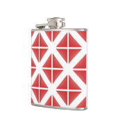 Red Trendy Triangle Pattern Flachmann (Links)