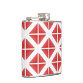 Red Trendy Triangle Pattern Flachmann (Rechts)