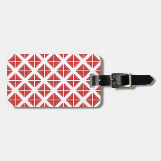 Red Trendy Triangle Pattern Gepäckanhänger (Vorderseite horizontal)