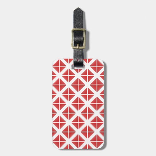 Red Trendy Triangle Pattern Gepäckanhänger (Vorderseite vertikal)