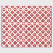 Red Trendy Triangle Pattern Geschenkpapier (Flach)