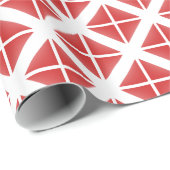 Red Trendy Triangle Pattern Geschenkpapier (Rolleneckpunkt)