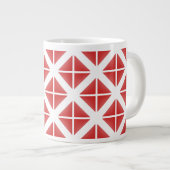 Red Trendy Triangle Pattern Jumbo-Tasse (Vorderseite Rechts)